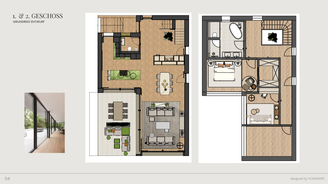 Innenarchitektur Grundriss mit Einrichtung