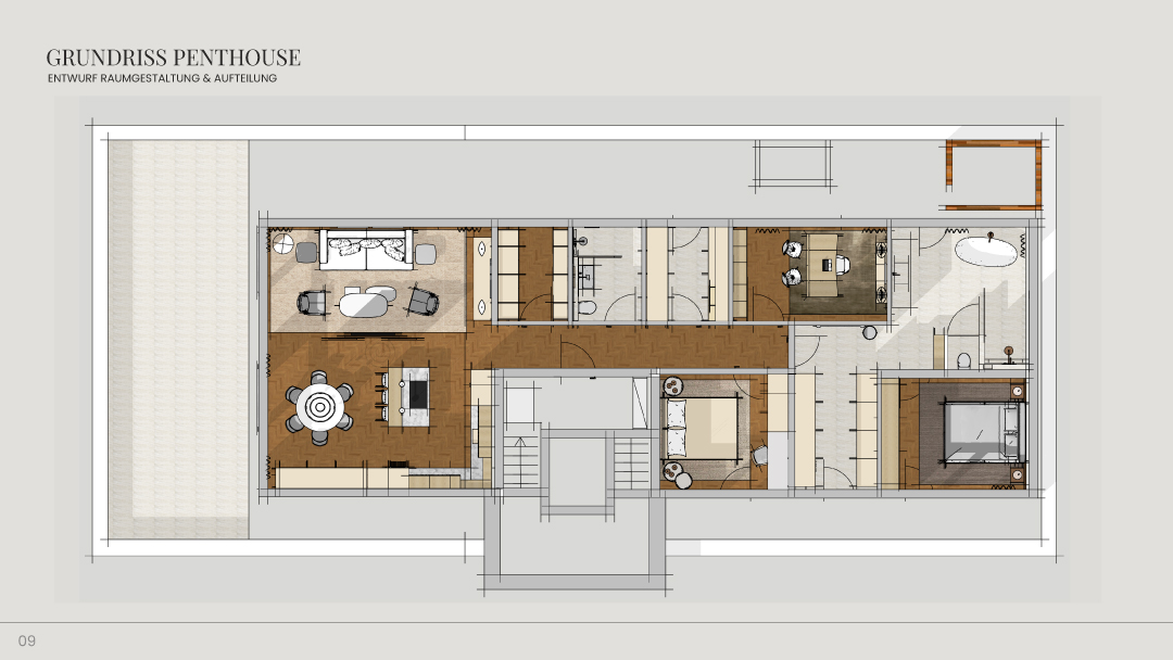 Penthouse Grundriss EInrichtung